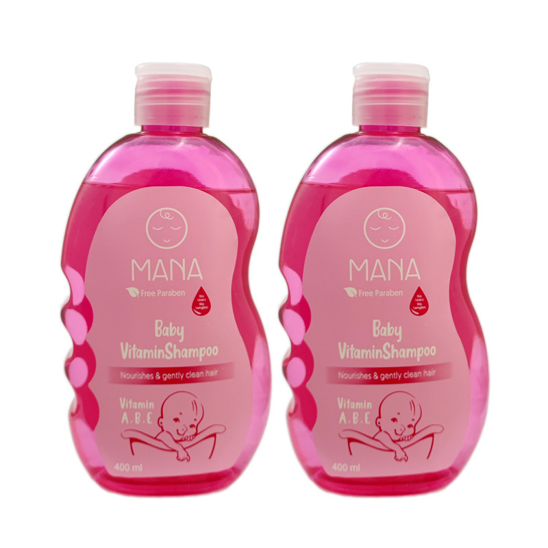 شامپو بچه مانا مدل ویتامینه حجم 400 میلی لیتر مجموعه دو عددی